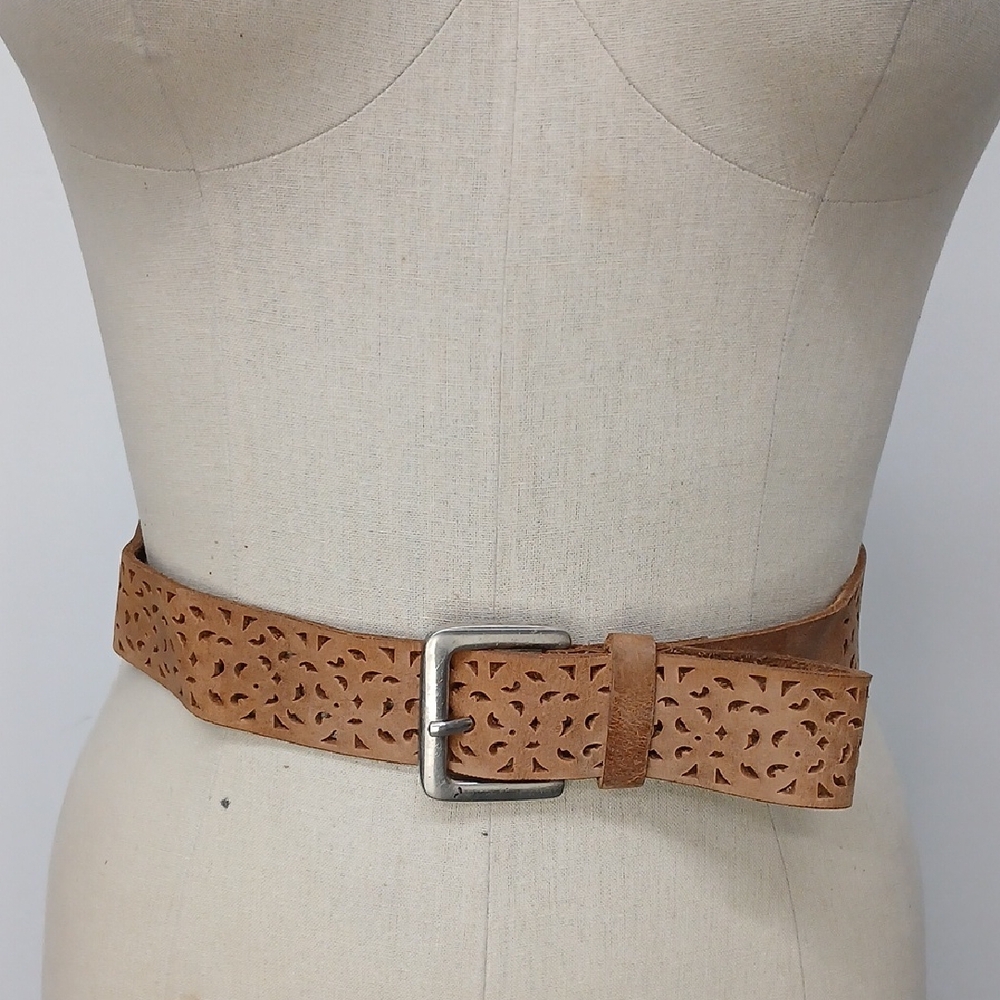 Leather Cut Out Belt Made in India / Size S/M